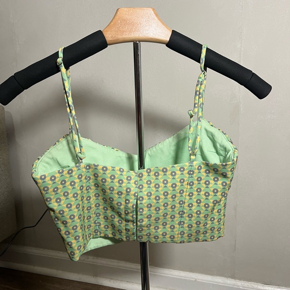 Zara PRINTED CORSETRY-INSPIRED CROP TOP - Picture 2 of 3